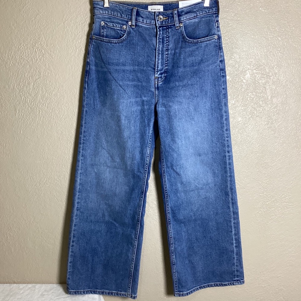 Everlane The Way-High Sailor Jean Vintage Blue Wide Leg High Rise Denim Size 28